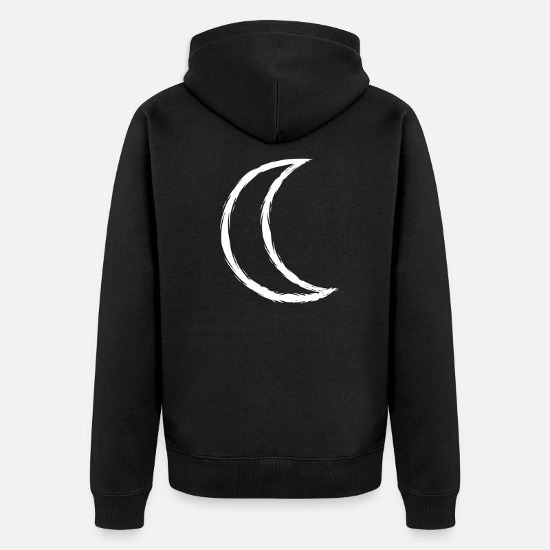 Symbole celtique Lune blanche - Veste à capuche bio Premium Unisexe - noir
