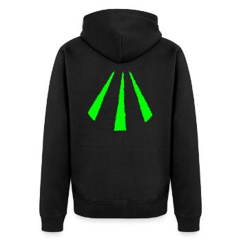Symbole celtique Awen vert - Veste à capuche bio Premium Unisexe - noir - Dos - Nico (187cm)