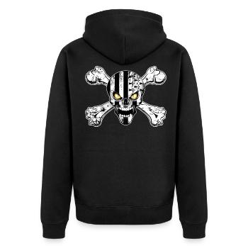 breizh skull 06 - Veste à capuche bio Premium Unisexe - noir - Dos - Nico (187cm)