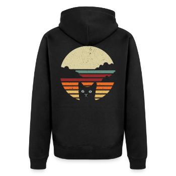 Chat vintage cadeau chat Maine Coon - Veste à capuche bio Premium Unisexe - noir - Dos - Nico (187cm)
