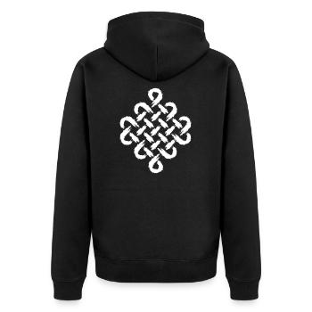 Unendlich Symbol Keltisches Symbol Bürste - Unisex Premium Bio Zip Hoodie - Schwarz - Hinten - Nico (187cm)