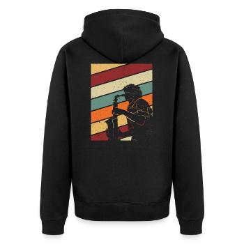 Saxophone rétro - Veste à capuche bio Premium Unisexe - noir - Dos - Nico (187cm)