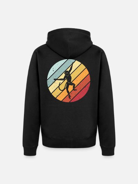 Monkey retro - Unisex Premium Organic Zip Hoodie - black