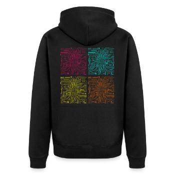 CPU Prozessor Informatiker Computer - Unisex Premium Bio Zip Hoodie - Schwarz - Hinten - Nico (187cm)