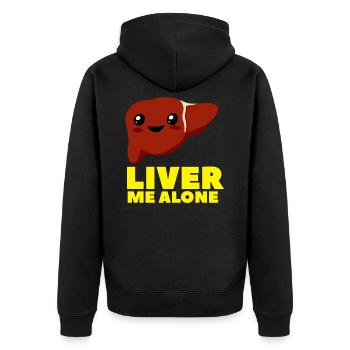 Kawaii joke cartoon liver - Unisex Premium Organic Zip Hoodie - black - Back - Nico (187cm)