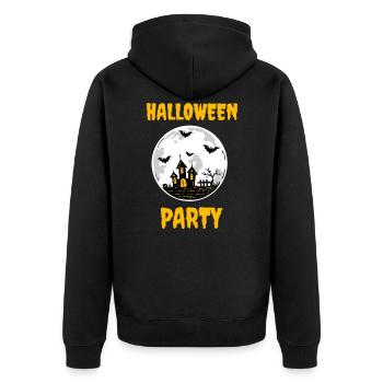 Halloween party castle bat moon - Unisex Premium Organic Zip Hoodie - black - Back - Nico (187cm)