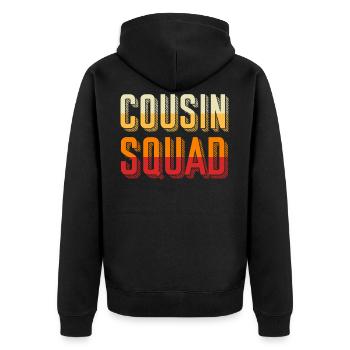 Cousin Squad Cousinen Verwandte Familie - Unisex Premium Bio Zip Hoodie - Schwarz - Hinten - Nico (187cm)