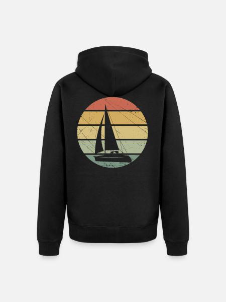 Sailing ship - Unisex Premium Organic Zip Hoodie - black