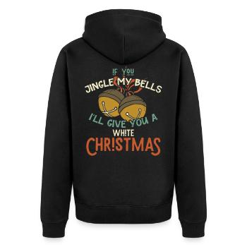 Glocken läuten Weihnachten - Unisex Premium Bio Zip Hoodie - Schwarz - Hinten - Nico (187cm)