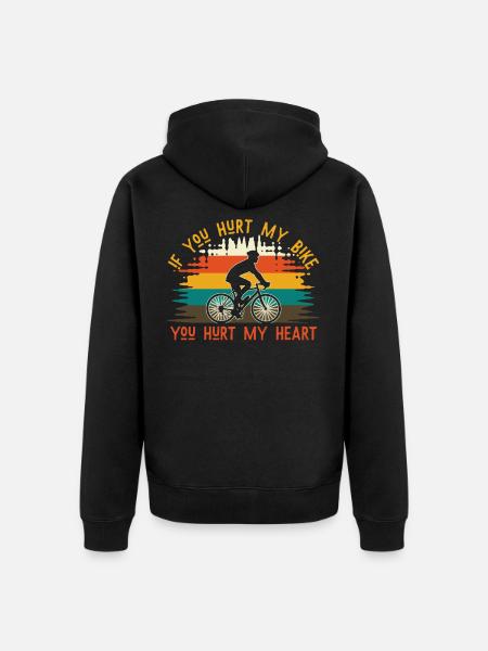 Bicycle heart - Unisex Premium Organic Zip Hoodie - black