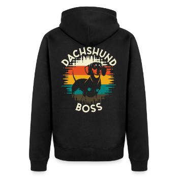 Teckel Boss chien à quatre pattes - Veste à capuche bio Premium Unisexe - noir - Dos - Nico (187cm)