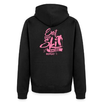 Coureur de ski coureur de ski course de ski course de ski - Veste à capuche bio Premium Unisexe - noir - Dos - Nico (187cm)