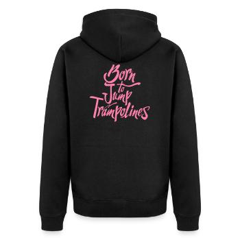 Trampolin Springerin Springen Trampolins Sprung - Unisex Premium Bio Zip Hoodie - Schwarz - Hinten - Nico (187cm)