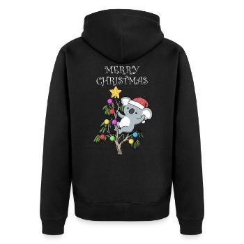 Koala Christmas Funny Christmas Gift - Veste à capuche bio Premium Unisexe - noir - Dos - Nico (187cm)