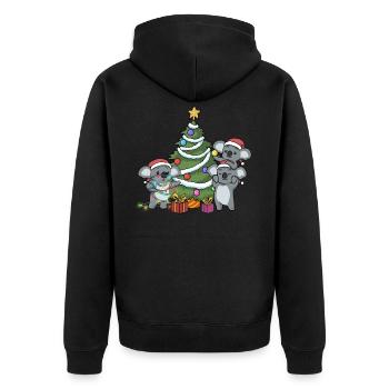 Koala Christmas Funny Christmas Gift - Veste à capuche bio Premium Unisexe - noir - Dos - Nico (187cm)