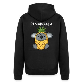 Koala Pineapple Funny Pinakoala Gift - Unisex Premium Organic Zip Hoodie - black - Back - Nico (187cm)