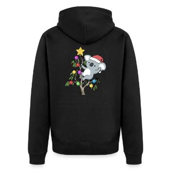 Koala Christmas Funny Christmas Gift - Veste à capuche bio Premium Unisexe - noir - Dos - Nico (187cm)