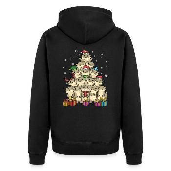 Cadeau de Noël drôle Noël dragon barbu - Veste à capuche bio Premium Unisexe - noir - Dos - Nico (187cm)