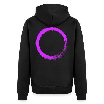 Kreis Lila Vektor - Unisex Premium Bio Zip Hoodie - Schwarz - Hinten - Nico (187cm)