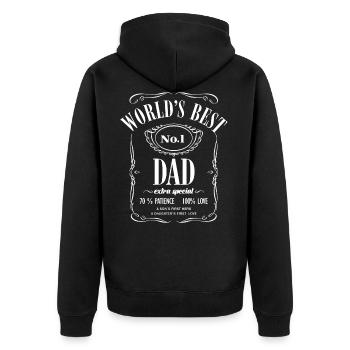 Meilleur papa n°1 au monde - Fête des pères - Veste à capuche bio Premium Unisexe - noir - Dos - Nico (187cm)