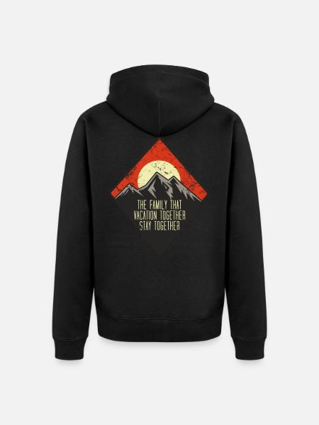 Family vacation together - Unisex Premium Organic Zip Hoodie - black