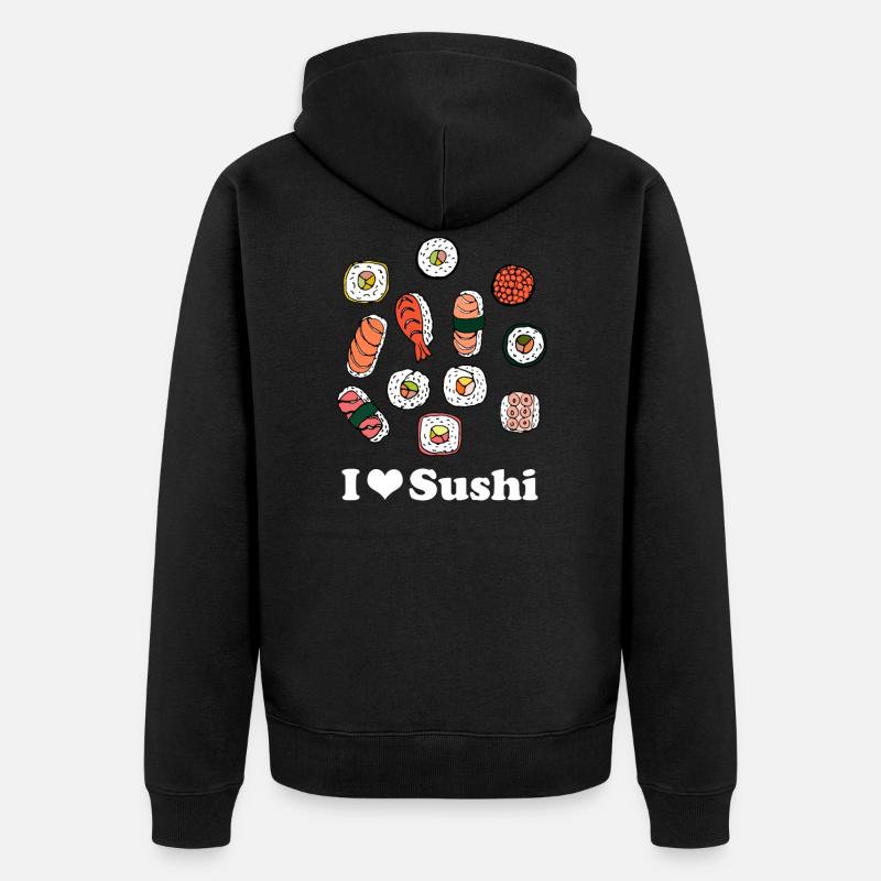 J'adore les sushis - Veste à capuche bio Premium Unisexe - noir