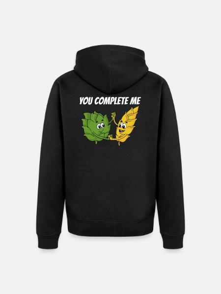 Hops malt - Unisex Premium Organic Zip Hoodie - black