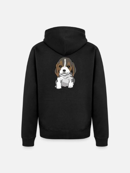 Beagle - Unisex Premium Bio Zip Hoodie - Schwarz