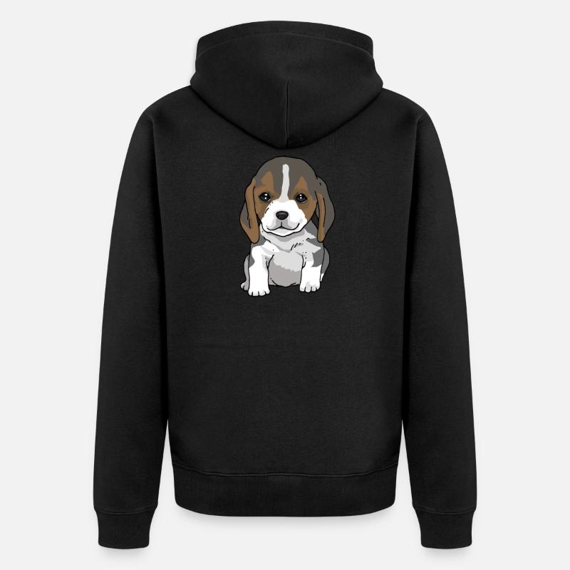Beagle - Unisex Premium Bio Zip Hoodie - Schwarz