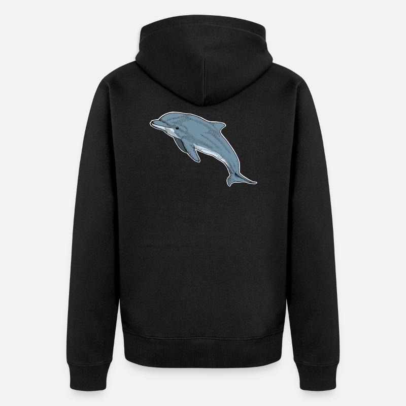 Delfin - Unisex Premium Bio Zip Hoodie - Schwarz