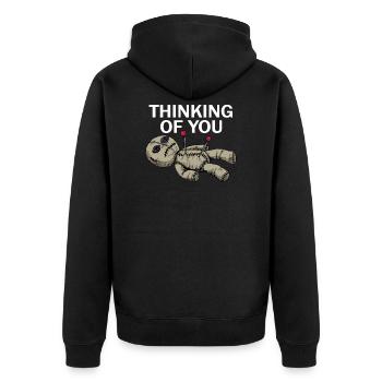 Voodoo doll - Unisex Premium Organic Zip Hoodie - black - Back - Nico (187cm)