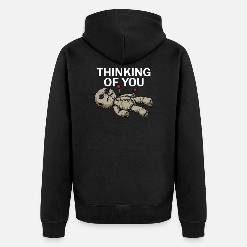 Voodoo Puppe - Unisex Premium Bio Zip Hoodie - Schwarz