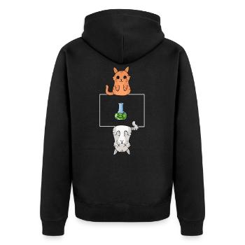 Le chat de Schrödinger - Veste à capuche bio Premium Unisexe - noir - Dos - Nico (187cm)