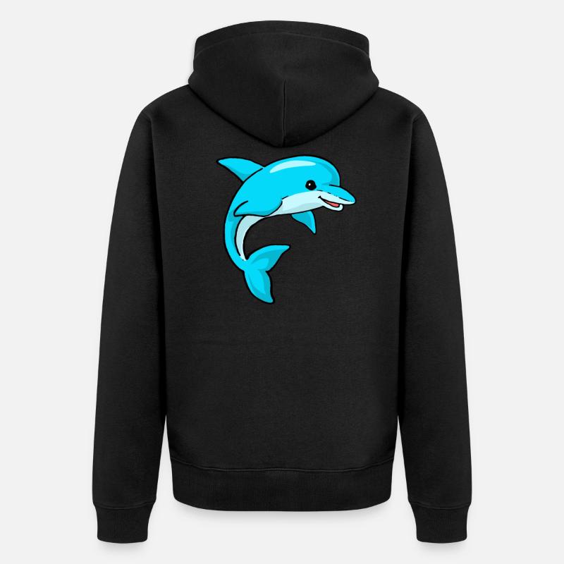 dauphin - Veste à capuche bio Premium Unisexe - noir