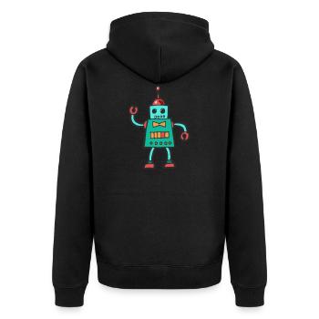 robot - Veste à capuche bio Premium Unisexe - noir - Dos - Nico (187cm)