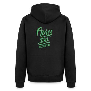 Moniteur de ski pour la fête après le ski Après le moniteur de ski - Veste à capuche bio Premium Unisexe - noir - Dos - Nico (187cm)