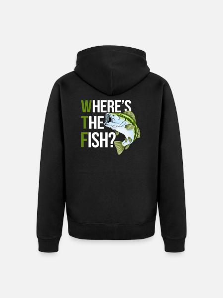 Wheres The Fish - Unisex Premium Organic Zip Hoodie - black