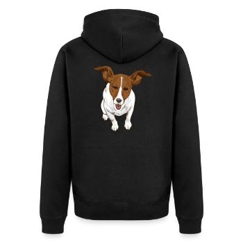 Jack Russel - Unisex Premium Bio Zip Hoodie - Schwarz - Hinten - Nico (187cm)