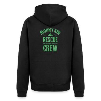 Skier Ski Resort Ski Rescue Mountain Rescue - Unisex Premium Organic Zip Hoodie - black - Back - Nico (187cm)