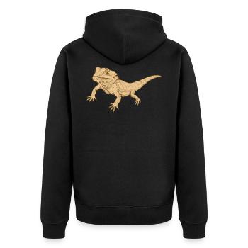 dragon barbu - Veste à capuche bio Premium Unisexe - noir - Dos - Nico (187cm)