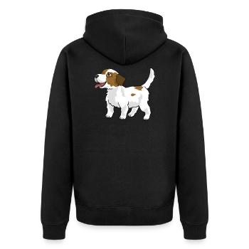 Jack Russel - Unisex Premium Bio Zip Hoodie - Schwarz - Hinten - Nico (187cm)