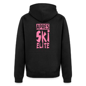 Apres Ski Party Team - Unisex Premium Bio Zip Hoodie - Schwarz - Hinten - Nico (187cm)