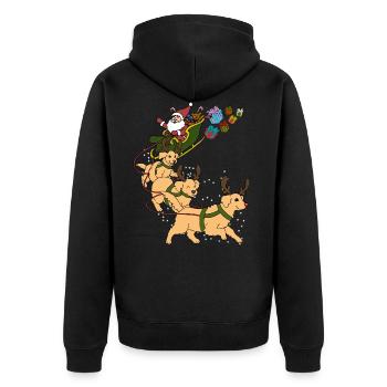 Golden Retriever Christmas - Unisex Premium Organic Zip Hoodie - black - Back - Nico (187cm)