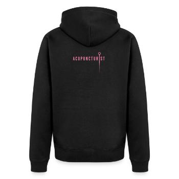 Job acupuncture acupuncturist acupunctureist needle - Unisex Premium Organic Zip Hoodie - black - Back - Nico (187cm)