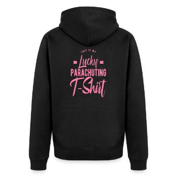 Skydiving - Unisex Premium Organic Zip Hoodie - black - Back - Nico (187cm)