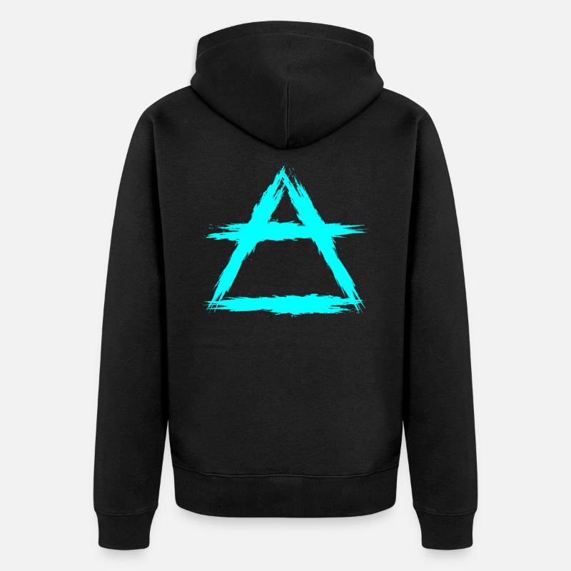Element Symbol Luft - Unisex Premium Bio Zip Hoodie - Schwarz