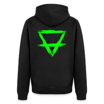 Element symbol Earth - Unisex Premium Organic Zip Hoodie - black - Back - Nico (187cm)