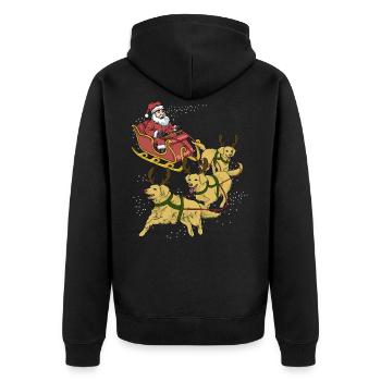 Golden Retriever Christmas - Unisex Premium Organic Zip Hoodie - black - Back - Nico (187cm)
