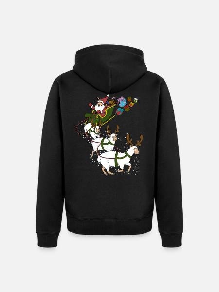 Sheep Christmas - Unisex Premium Organic Zip Hoodie - black