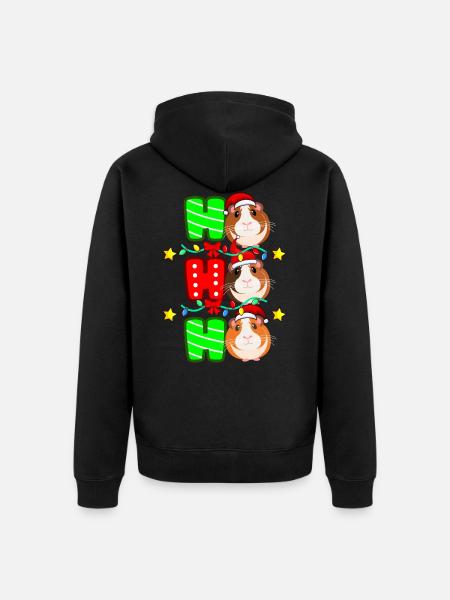 Cochon d'Inde Noël - Veste à capuche bio Premium Unisexe - noir